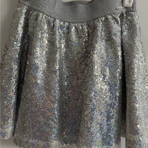 American Girl Glittering Silver Skater Skirt